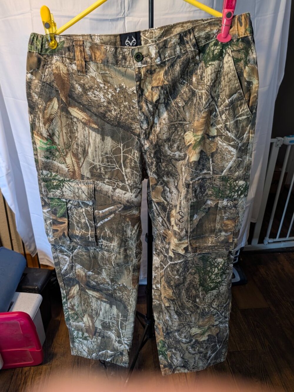 REALTREE Cargo Pants Mens Large Camo/Water Resistant Hunting Sz L(36-38)